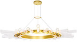 CWI Lighting 1121P48-28-602 Collar Modern Satin Gold 48" Chandelier Light