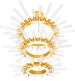 CWI Lighting 1121P48-63-602 Collar Modern Satin Gold Ceiling Chandelier