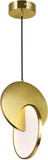 CWI Lighting 1206P10-1-629 Tranche Contemporary Brushed Brass LED Mini Pendant Hanging Light