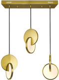 CWI Lighting 1206P24-3-629 Tranche Modern Brushed Brass LED Multi Lighting Pendant
