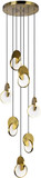 CWI Lighting 1206P24-7-629 Tranche Contemporary Brushed Brass LED Multi Lighting Pendant
