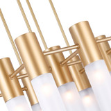 CWI 1221P20-16-625 Pipes Modern Brass LED Chandelier Light