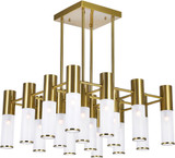 CWI 1221P20-16-625 Pipes Modern Brass LED Chandelier Light