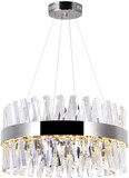 CWI 1220P24-601 Glace Contemporary Chrome LED 24" Hanging Lamp