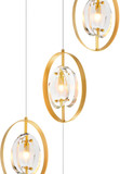 CWI 1224P21-6-625 Iris Modern Brass Halogen Multi Pendant Lighting Fixture