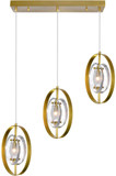 CWI 1224P22-3-625 Iris Contemporary Brass Halogen Multi Hanging Pendant Lighting