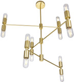 CWI Lighting 1227P34-12-169 Hand Crank Contemporary Medallion Gold Hanging Light Fixture