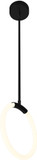 CWI Lighting 1273P10-1-101 Hoops Contemporary Black LED 10" Mini Pendant Lamp