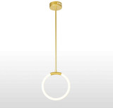 CWI Lighting 1273P10-1-602 Hoops Contemporary Satin Gold LED 10" Mini Lighting Pendant