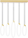 CWI Lighting 1273P23-5-602-RC Hoops Modern Satin Gold LED Multi Pendant Lighting