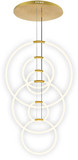 CWI Lighting 1273P35-6-602-R Hoops Modern Satin Gold LED Pendant Hanging Light