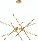 CWI Lighting 1375P31-6-602 Oskil Modern Satin Gold LED 31" Chandelier Lighting