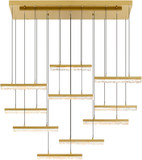 CWI Lighting 1588P48-10-624 Stagger Contemporary Brass LED Multi Hanging Light
