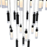 CWI Lighting 1606P33-37-101 Olinda Contemporary Black LED Multi Pendant Hanging Light