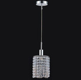 CWI Lighting 4281P-R-R Clear crystal Glitz Crystal Chrome 6" Mini Pendant Hanging Light