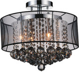 CWI Lighting 5062C16C (Smoke + B) Radiant Crystal Chrome 16" Flush Ceiling Light Fixture