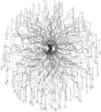 CWI 5066P47C Cherry Blossom Chrome Halogen 47" Chandelier Light