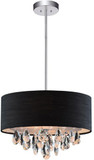 CWI Lighting 5443P14C (Black) Dash Crystal Chrome Drum Hanging Light Fixture