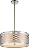 CWI 5555P17SN Mikayla Modern Satin Nickel 17" Drum Drop Ceiling Lighting