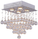 CWI 6601C12C-S Square Chrome Halogen 12" Flush Ceiling Light Fixture