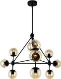 CWI Lighting 9614P39-10-101 Glow Modern Black Lighting Chandelier