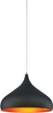 CWI 9633P16-1-101 Dynamic Modern Black 16" Pendant Hanging Light
