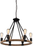 CWI Lighting 9671P25-6-101 Ganges Contemporary Black 25" Chandelier Lighting