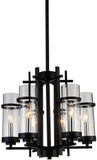 CWI Lighting 9827P18-6-101 Sierra Contemporary Black Pendant Lamp