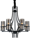 CWI Lighting 9858P27-6-101 Vanna Modern Black Chandelier Light