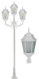 Dabmar GM2303-W-FROST 3 Light Post Top White Outdoor Post Lamp