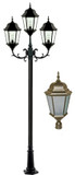 Dabmar GM2303-BZ-FROST 3 Light Post Top Bronze Outdoor Pole Lighting Fixture