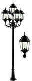 Dabmar GM2305-LED30-B 5 Light Post Top Black LED Exterior Post Lighting Fixture