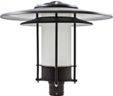 Dabmar GM510-B-FR Large Hat Top Contemporary Black Outdoor Post Light Fixture Top