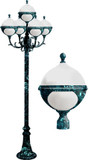 Dabmar GM9705-VG Natalie Modern Verde Green Exterior Pole Lighting Fixture