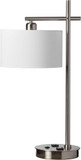 Dainolite 131T-SC Contemporary Satin Chrome / White Table Lamp Lighting