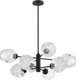 Dainolite ABI-268P-MB-CLR Abii Modern Black / Clear Halogen Lighting Chandelier