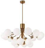 Dainolite AMA-3618C-AGB Amanda Modern Aged Brass / White Halogen Ceiling Chandelier