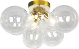 Dainolite CMT-143FH-CLR-AGB Comet Modern Clear / Aged Brass Halogen Flush Mount Lighting Fixture