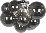 Dainolite CMT-143FH-SM-PC Comet Contemporary Polished Chrome / Smoke Halogen Flush Mount Ceiling Light Fixture