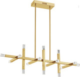 Dainolite FCS-4064HC-AGB Francesca Modern Aged Brass / Frosted LED Kitchen Island Light