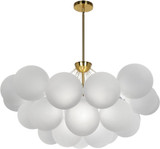 Dainolite MLS-358C-AGB-FR Miles Modern White / Aged Brass Halogen Chandelier Lamp