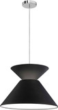 Dainolite PAT-181P-PC-797 Patricia Contemporary Black / Polished Chrome Hanging Light Fixture