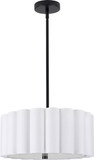 Dainolite PCA-163P-MB-WH Pacifica Modern Matte Black Drum Ceiling Pendant Light