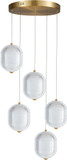 Dainolite PRI-1530LEDP-AGB Peri Contemporary Clear LED Multi Pendant Lighting