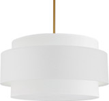 Dainolite PYA-304C-AGB-WH Priya Contemporary White / Aged Brass 30" Drum Drop Ceiling Light Fixture
