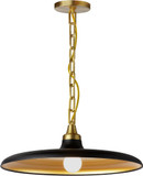 Dainolite QTN-181P-MB-AGB Quentin Modern Matte Black / Aged Brass Hanging Lamp