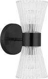Dainolite VIE-112W-MB Vienna Modern Matte Black 2-Light Bathroom Wall Sconce
