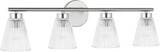 Dainolite VIE-304W-PC Vienna Modern Polished Chrome 4-Light Bathroom Wall Sconce