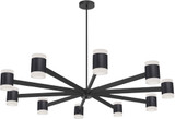 Dainolite WLS-48140LEDC-MB Wilson Modern Matte Black / White LED Chandelier Light