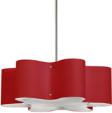 Dainolite ZUL-243-PC-RD Zulu Contemporary Red / Polished Chrome Pendant Light Fixture